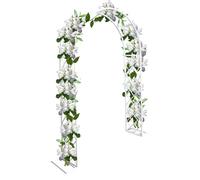 Black Garden Arch Trellis - Metal Steel Frame Support for Climbing Plants Outdoor Arbor Patio Decor 1.4m to 3.4m Heights Stylish White & Bronze Finish
