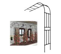Black Garden Arch TrellisRose Support Frame for Climbing Plants Outdoor HalfSided Arbor 6x1.6x8 ft Yard Decor Perfect for Flowers and Vines