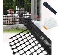 Black Garden FenceReusable Plastic Safety Barrier Roll 1.6x150ft Temporary Pool & Snow Fence Ideal for Poultry Deer Rabbits Chickens and Dogs