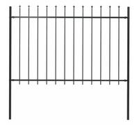 Black Gartenzaun Woerden Fence Panel 181x120 cm with Posts & Mounting Hardware - Durable Outdoor Garden Patio Boundary Fencing for Privacy & Security