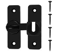 Black gate Lock,90/180 Degree flip Sliding barn Door Lock with 4Pcs Screw,Security Door Latch,Small gate latches for Bathroom,Garden,Window,barn,Outdoor,Garage,Sliding Door