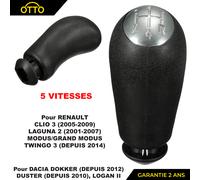 mayddle Gear Lever Knob 5-Speed Black for Clio 3, Laguna 2, Modus, Twingo 3
