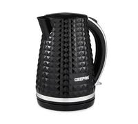 GEEPAS Argyle 1.7L Cordless Electric Kettle | Textured Kettle with 360° Rotational Base & Concealed Heating | Auto Shut Off Boil Dry Sensor | Space Saving Cord Storage and LED Indicator | 2200W Black