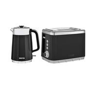 (Black) GEEPAS 1.7L Electric Kettle & 2 Slice Toaster Kitchen Combo Set