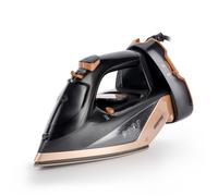 GEEPAS Steam Iron Clothes Dry & Steam Press 35s Fast Heat-Up 2200W Black | Vertical Steaming Ceramic Soleplate Adjustable Temperature Cordless 300ml