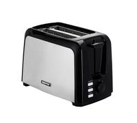 Geepas 2 Slice Bread Toaster with 7 Level Browning Control | Removable Crumb Tray, Defrost, Reheat & Cancel Function, Cord Storage | 2 Year Warranty, 750W, Black