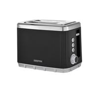 GEEPAS Arcus 2 Slice Toaster | 7 Browning Levels Cancel Defrost Reheat | For Thin Small Bread Slice Removable Crumb Tray Cool Touch Housing High Lift Space-Saving Design | 2 Yr Warranty 930W Black