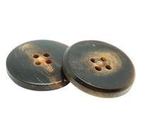 Black Genuine Horn Buttons for Coats and Suits, Color 1, 28 mm-10 Pcs