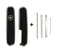 (black) Genuine Victorinox 91mm Scales Plus Handle Kit With Spares Tweezer Toothpick Pin
