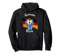 Black German Diva With Afro Hair Germany Flag Pullover Hoodie