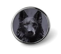 Black German Shepherd Badge Holder Exquisite Round Badge with Picture Pin DIY Button Badges Personalized Metal Button Pin Fashion Brooch Crafts Gifts Clothes Decorative Pins