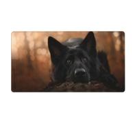 Black German Shepherd Bokeh Autumn German,Mouse Pad Large Desk Pad Computer Keyboard Mouse Mat with Non Slip Rubber Base 40 x 70 cm