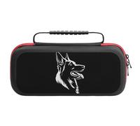 Black German Shepherd Carry Case for Switch Hard Shell Protective Cover Pouch Travel Carrying with Handle