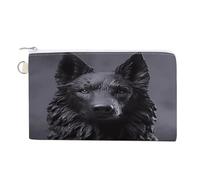 Black German Shepherd Coin Purse with Zipper Coin Wallet Coin Pouch Canvas Change Purse Pouch Zero Wallet Coin Bag