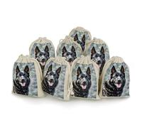 Black German Shepherd Dog 8 PCS Muslin Bags with Drawstring Sachet Bags Empty Small Cotton Drawstring Bag Muslin Reusable & Washable Cotton Bag for Herb Spice Candy Soap Jewelry Wedding Gift Pouches