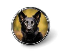 Black German Shepherd Dog Badge Holder Exquisite Round Badge with Picture Pin DIY Button Badges Personalized Metal Button Pin Fashion Brooch Crafts Gifts Clothes Decorative Pins
