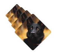 Black german shepherd dog Car Air Fresheners Cards Set of 4 Pieces Personalized Car Fresheners Gifts for Men Women Auto Aromatherapy Tablets Hanging Scented Cards for Wardrobe Bathroom