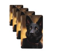 Black german shepherd dog Car Air Fresheners Cards Set of 4 Pieces Personalized Car Fresheners Gifts for Men Women Auto Aromatherapy Tablets Hanging Scented Cards for Wardrobe Bathroom