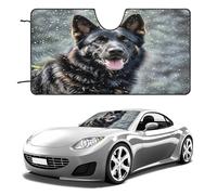 Black German Shepherd Dog Car Windshield Sun Shade Thickened Automotive Glass Sunshade Foldable Sun Shade Keeps Your Vehicle Cool Universal Windshield Cover for Car Trucks SUV