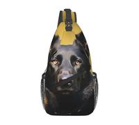 Black german shepherd dog Chest Bag for Women Men Crossbody Backpack Sling Bag Travel Hiking Daypack Cycling Bags