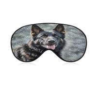 Black German Shepherd Dog Eye Mask Sleep Mask for Side Sleeper Women Men Pressure-Free & Light Block-Out Blindfold Soft Comfortable Eye Covers Breathable Blindfold Adjustable