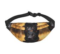Black german shepherd dog Fanny Pack for Men Women Belt Bag Fashion Waist Bag Everywhere Crossbody Bag Wallet Hip Bum Bag with Adjustable Strap Waterproof Chest Bag for Travel Hiking Sports, Black,