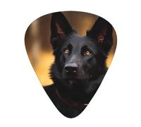 Black German Shepherd Dog Guitar Plectrums, 12 Pcs Lightweight Guitar Plectrums, 0.46mm/0.71mm/0.96mm Thickness For Acoustic Guitar Acoustic Electric Guitar Ukulele Bass