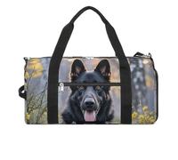 Black German Shepherd Dog Gym Bag for Men Women Water Resistant Duffle Bag Travel Lightweight Bag for Travel Sports, white, One Size