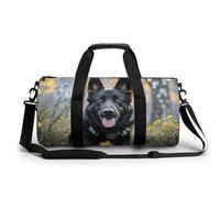 Black German Shepherd Dog Gym Bag for Men Women Water Resistant Duffle Bag Travel Lightweight Bag for Travel Sports, white, 17.7in/9in/9in