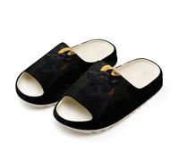 Black German Shepherd Dog Moon Slides for Women Men Soft Thick Bottom Coconut Slippers Sandals for Bathroom Beach
