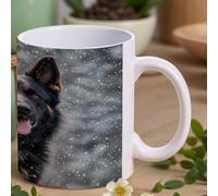 Black German Shepherd Dog Mug Personalized Coffee Mug Sublimation Mugs Ceramic Mugs Tea Cup Funny Coffee Cup Unique Gift Tea Cups for Coffee Tea Latte Soup Milk Hot Cocoa 11 Oz
