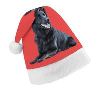 Black German Shepherd Dog Santa Hat Christmas Holiday Party Headwear for Adults Soft Velvet Festive Costume Accessory Child