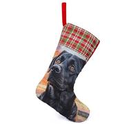 Black German Shepherd Dog Sunset Personalised Christmas Stocking Sequin Color Changing Xmas Tree Hanging Party Decor