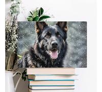 Black German Shepherd Dog Wall Decor For Living Room Large Canvas Wall Art For Bedroom Modern Office Pictures Wall Artwork Landscape Paintings Canvas Art Prints Home Decorations 24x16inch(60x40cm)