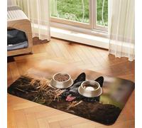 Black German Shepherd Lawn Bokeh German,Waterproof Pet Feeding Mat,PU Leather Placemats for Cat Dog Water Bowl,Food Mats,40x60cm