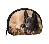 Black German Shepherd Lawn Bokeh German, Women's Storage Bag Shell Makeup Bag Small Coin Purse Shell Change Pouch