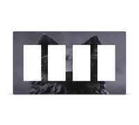 Black German Shepherd Outlet Cover,4-Gang Wall Plate Hidden Screw Face Plate,Thermoplastic Faceplate Cover Decorator Receptacle Outlet Light Switch Cover Size 8.3"x 4.7"for House