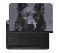 Black German Shepherd Passport Holder Cover Passport Cover Protector Essentials with Credit Card Slots Slim Travel Wallet Covers Documents Organizer Protector for Man&Women