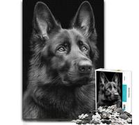 Black German Shepherd Portrait Wooden Puzzle for Adults, Hobby, 1000 Pieces | Clear image details - a simple way to organise the image at your own pace.