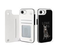 Black German Shepherd Shepard Cell Phone Flip Case Compatible with iPhone 16/16 Plus/16 Pro/16 Pro Max/16 E/SE4 Soft Protective Shell