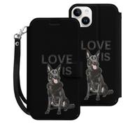 Black German Shepherd Shepard Cell Phone Front Flip Case Compatible with iPhone 15/15 Plus/15 Pro/15 Pro Max Soft Protective Shell