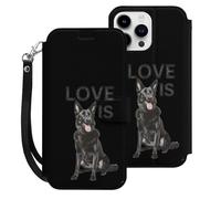 Black German Shepherd Shepard Cell Phone Front Flip Case Compatible with iPhone 15/15 Plus/15 Pro/15 Pro Max Soft Protective Shell