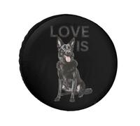 Black German Shepherd Shepard Spare Tire Cover Waterproof Oxford Cloth Adjustable Foldable Wheel Protector