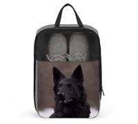 Black German Shepherd Shoe Bag Travel Shoe Organizer Water-Resistant Shoe Pouch with Zipper Sneaker Dust Bag, gray, One Size, Modern
