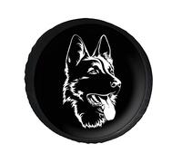 Black German Shepherd Spare Tire Cover PVC Leather Wheel Protectors Dust-Proof Wheel Tire Cover Fit Trailer, Rv, SUV and Many Vehicle 16 Inch