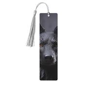 Black German Shepherd Wood Bookmark for Book Lovers Birthday Teachers Gift, Handmade Craft Book Marks Ornaments with Tassel Exquisite Reading Page Markers for Men Women