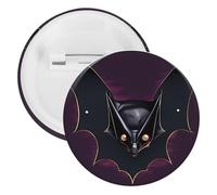 Black Ghost Bat Badge Metal Round Pins, Lightweight Brooch for Backpack, Fashion Button Pins Badge for Shirts, Jackets, Shawl Coat, Unisex, 12PCS, Tinplate, metal round pins