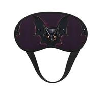 Black Ghost Bat Black Border Satin Sleep Mask for Light Blocking Comfort