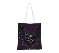 Black Ghost Bat Canvas Tote Bags Are Reusable And Suitable For Shopping, Going To School, Going To Work, Etc.