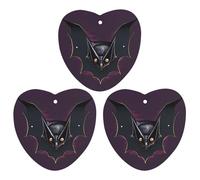 Black Ghost Bat Car Air Freshener, 3 Pcs Love form Hanging Air Freshener Cards, Long Lasting Fragrance Scented Cards for Car, Home, Office White-style